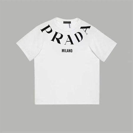 プラダ 半袖 tシャツ メンズ レディース 春夏 秋 ホワイト 売れ筋