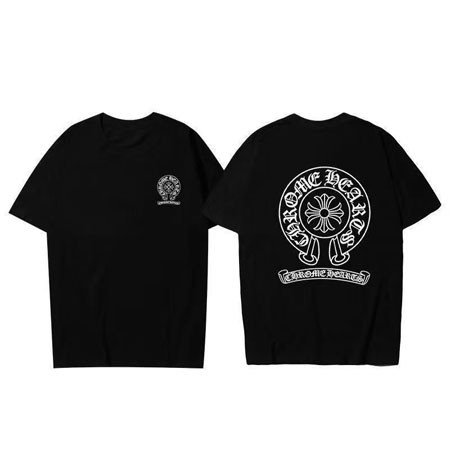 CHROME HEARTS クロムハーツ Tシャツ Horseshoe Tee ホースシューロゴ クルーネック 半袖 黒 ブラック