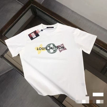 ルイヴィトン モノグラム プリントTシャツ マルチカラー 花柄 かわいい  白 ファッション