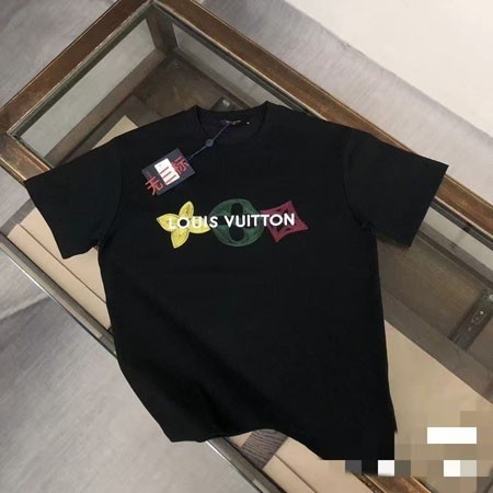 ルイヴィトン モノグラム プリントTシャツ マルチカラー 花柄 かわいい
