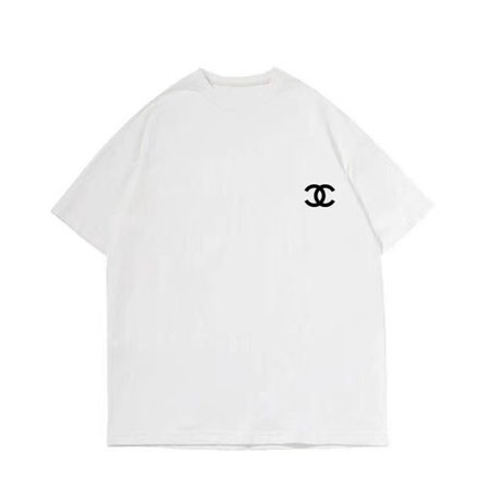 CHANEL 半袖Tシャツ カップル服  白 ホワイト カジュアル おしゃれ