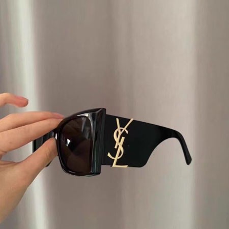 2026SS サンローランロゴ キャットアイ サングラス ブラックフレーム YSL 大きい サングラス レディース サングラス ブランド おしゃれ