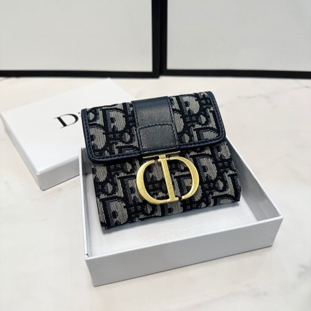 Dior モンテーニュ オブリーク 三つ折り財布 レディース ミニ 財布 CDシグネチャー