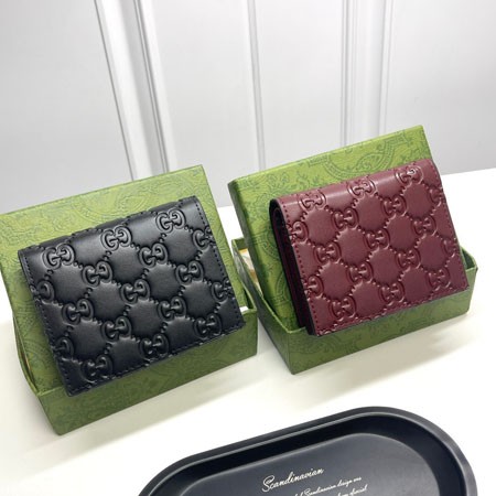 GUCCI シマレザー 財布 二つ折り財布 グッチシマ コンパクト ウォレット メンズ レディース おしゃれ