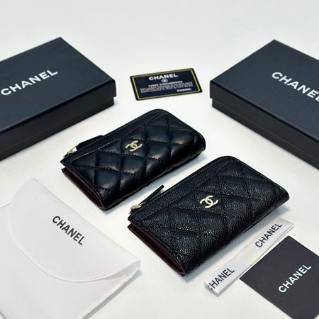 CHANELシャネル ミニ 財布 レディース L字ジップ ミニウォレット カードケース