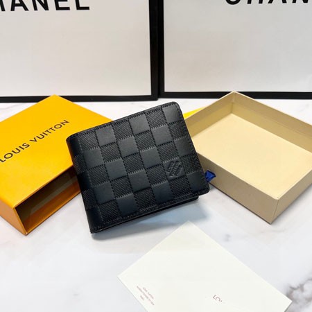 ルイヴィトン 財布 二つ折り財布 メンズ ダミエ・グラフィット 二つ折り財布 エンボスレザー ブラック