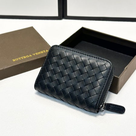 ボッテガ ヴェネタ 財布 レディース ミニ 財布 コインケース・小銭入れ 大容量 カードケース 革 レザー ブラック (サイズ:10.0cmx9.0cm) ﻿
