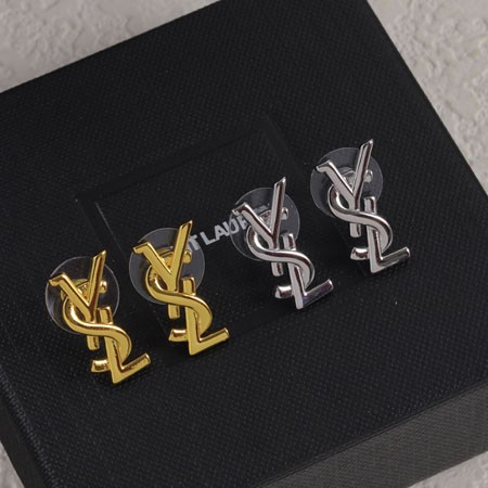 サンローラン ピアス レディース ブランド YSL ロゴ ピアス シルバー ゴールド おしゃれ アクセサリー