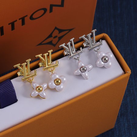 ルイヴィトン ピアス・LV フローラグラム ピアス メタル レジン ゴールド シルバー LVロゴ モノグラム フラワー レディース ピアス