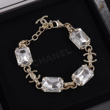 CHANEL ココマーク ストーンビジュー ブレスレット シャネル チェーン ゴールド レディース プ