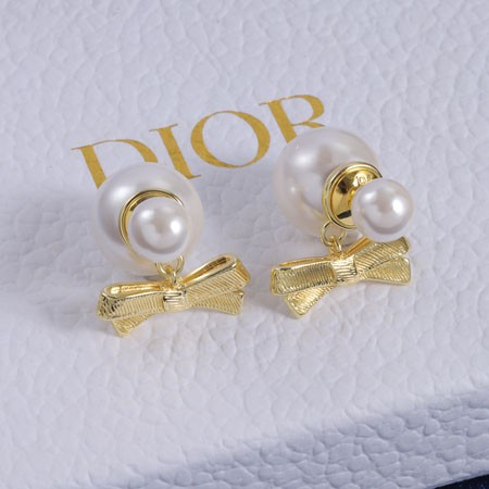 ディオール ピアス レディース Dior Tribales パールピアス リボンデザイン ゴールド イヤリング 