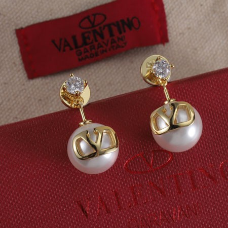 VALENTINO ヴァレンティノ ピアス レディース アクセサリー Vロゴ シグネチャー パールピアス イアリング ゴールド