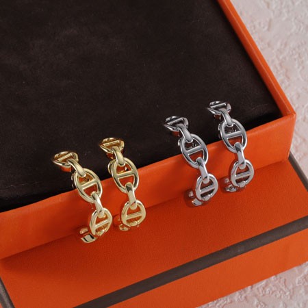 HERMES ピアス レディース エルメス シェーヌ・ダンクル アンシェネ ピアス シルバー ローズゴールド