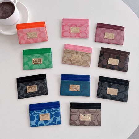 コーチ カードケース レディース シグネチャー キャンバス メタルプレートロゴ 名刺入れ