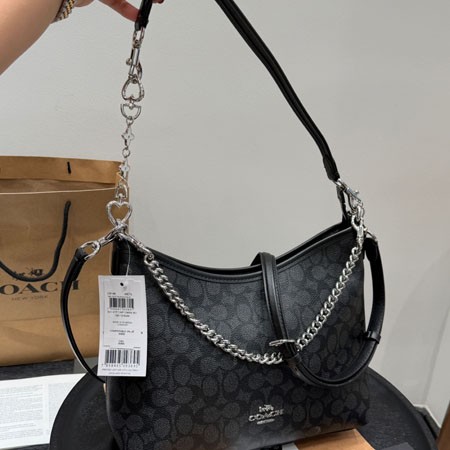 コーチ バッグ LAUREL ローレル ハンドバッグ シグネチャー レザー ブラック レディース 2WAY ショルダーバッグ 