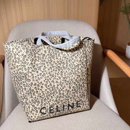 セリーヌ トートバッグ ヒョウ柄 ロゴ キャンバス CELINE レオパード ハンドバッグ レディース ブランド おしゃれ
