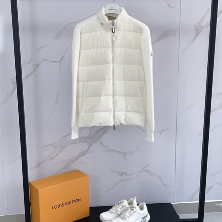 モンクレール MONCLER フード付き ニット切り替えダウンジャケット メンズ レディース おしゃれ ホワイト 白