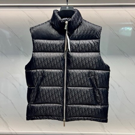 Dior ダウンベスト インナーダウンジャケット OBULIQUE DOWN VEST  撥水 軽量 暖かい メンズ レディース ブラック 