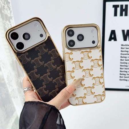 新型 iPhone18pro ケース celine トリオンフ柄 iphone18promax/18 スマホケース 電気メッキ 金属質感 カメラケース