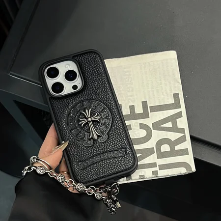 chrome hearts iphone18promaxケース レザー エンボス加工