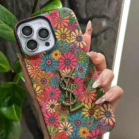 サンローラン iphone18proケース レトロ メタルロゴ