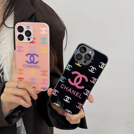 背面 ガラス シャネル iphone18pro/18promaxケース 軽量 薄型 スリムフィット 耐衝撃 ピンク ブラック
