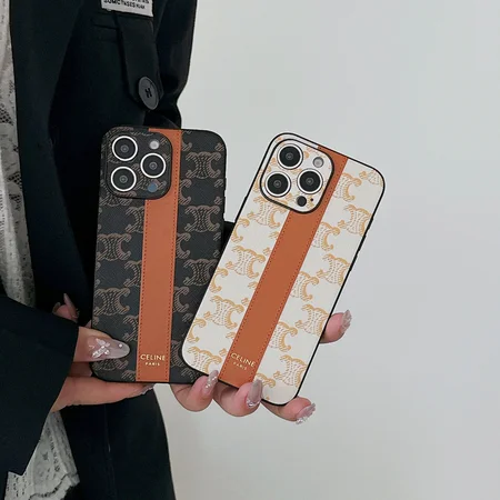 低価格 セリーヌ iphone18pro/18promaxケース トリオンフ レザー 縦縞 一体型 カメラ保護 耐衝撃