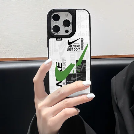 ナイキ パロディ マーク iphone18pro 18promaxケース TPU ハイブリッド 耐衝撃 スポーツ風 ホワイト かっこいい
