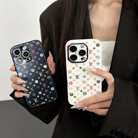 ルイヴィトン 村上隆 iphone18pro/18promaxケース 背面 ガラス モノグラム マルチカラー おしゃれ