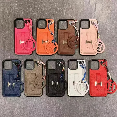 エルメス スマホケース iPhone18/18promaxケース 背面 カード収納 ベルト付き チャーム ストラップ付き 紛失防止