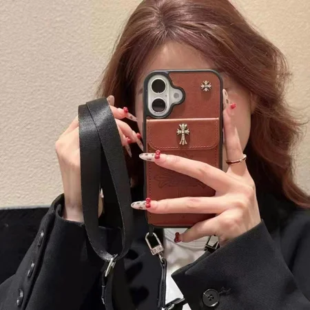 Chrome Hearts iphone18pro携帯ケース ショルダーストラップ付き