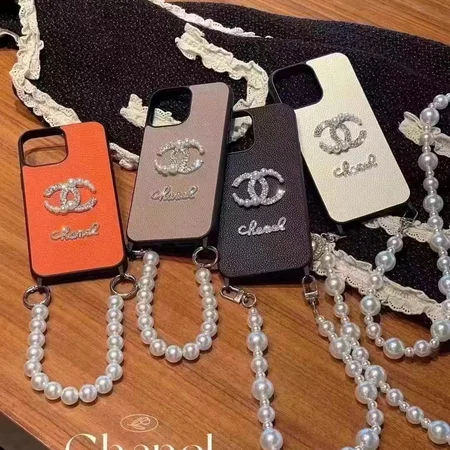 CHANEL iPhone18pro/18promax 携帯カバー PUレザー 全面保護 パール ストラップき  スマホショルダー レディース 人気 