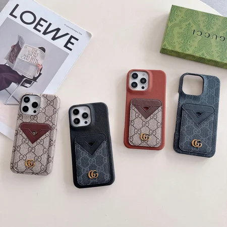 カード収納 スマホケース グッチ iphone18/18proケース GGキャンバス 背面 ポケット付き ファッション
