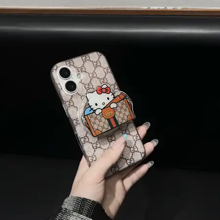 グッチiphone18promaxケース ネコ 磁吸スタンド