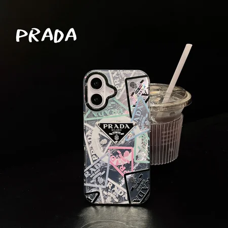Magsafe対応ケース PRADA iPhone18pro/18promax携帯ケース imd加工 三角ロゴ プリント  透明 バンパー カメラ保護