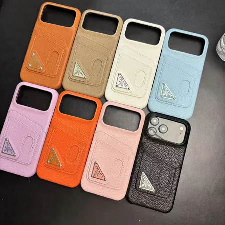 prada iphone18pro/18promaxケース サフィアーノ レザー 背面 カード収納 薄型 軽量 耐衝撃 全面保護 売れ筋 