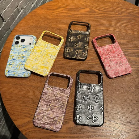 クロームハーツ スマホケース レリーフ加工 iphone18pro/18promaxケース PUレザー CHクロス 十字架ロゴ 軽量 薄型 スリム 耐衝撃 かっこいい 
