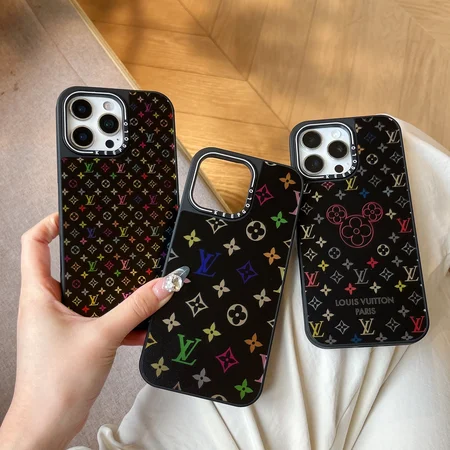 magsafeケース LV iphone18pro/18promax携帯ケース ガラス 鏡面加工 指紋防止 滑り止め マルチカラー モノグラム マグネット搭載 ワイヤレス充電対応