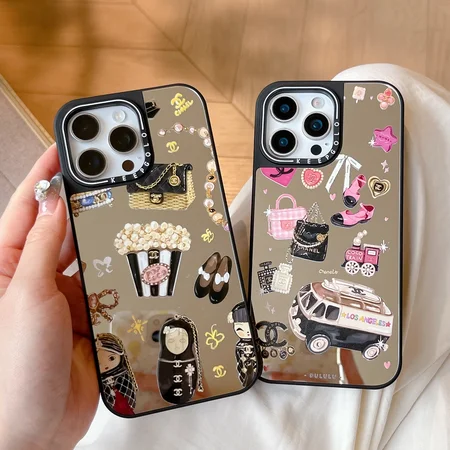 鏡面加工 iPhone18proケース シャネル iphone18promaxスマホケース magsafe対応 可愛い イラスト