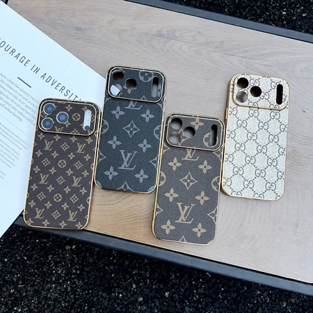 ルイヴィトン 携帯ケース iphone18/18promaxケース レザー モノグラム メッキデザイン ゴールド フレーム カメラ保護