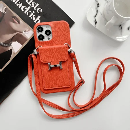 hermes iphone18proケース 落下防止 ストラップ付き