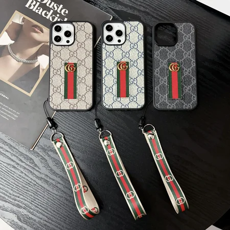 グッチ iphone18/18promaxケース バンド ストラップ 付き 落下防止 大人 可愛い