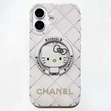 chanel iphone18pro携帯ケース Kitty 猫 マグネット スマホスタンド