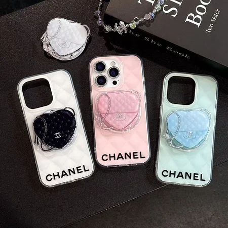 magsafe対応ケース chanel iphone18pro/18promax携帯ケース マトラッセ imd素材 透明 バンパーハート型 マグネットスタンド スマホグリップ おしゃれ