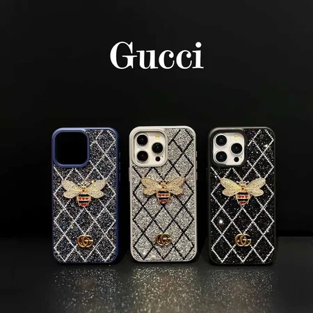 キラキラ 可愛い♡Gucci iphone18/18promax 携帯ケース ラインストーン フルカバー ダブルＧロゴ·蜂 女子おしゃれ