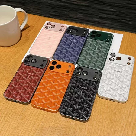 iphone ガラス ケース  ゴヤール iphone18pro/18promax 携帯 ケース フチ高設計 レンズ保護 マット加工 滑り止め