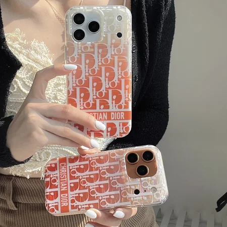 ディオール スマホケース iPhone18/18promaxケース オレンジ  男女兼用 軽量 スリム 耐衝撃