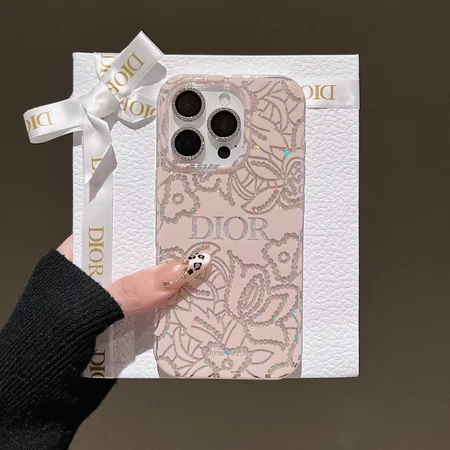 DIOR iphone18promaxケース 花柄 箔押し