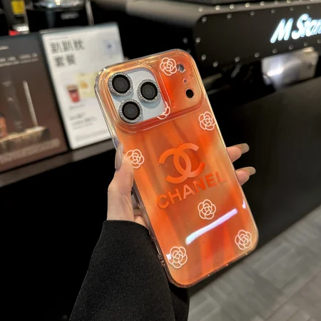 シャネル スマホカバー オレンジ iphone18/18proケース IMD素材 側面は 透明 女子 高校生 人気