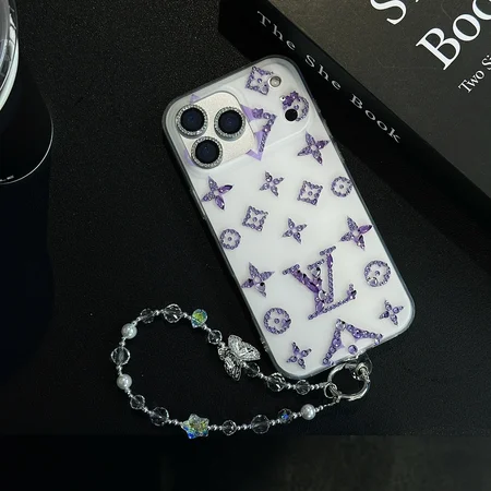 ラインストーン 付き ルイヴィトン iphone18pro/18promax ケース キラキラ 背面 モノグラム･フラワー レディース 可愛い バンド ストラップ付き